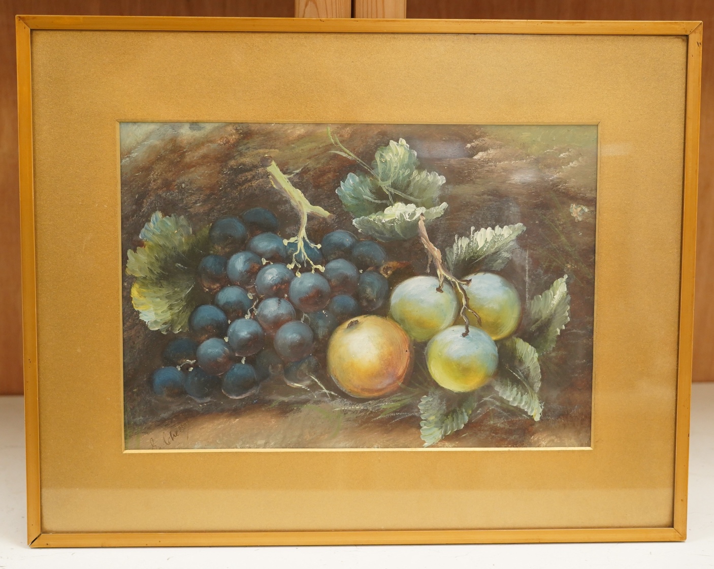 Late 19th / early 20th century English School, pair of watercolours, Still lifes of fruit, each indistinctly signed lower left, 23 x 32cm. Condition - fair
